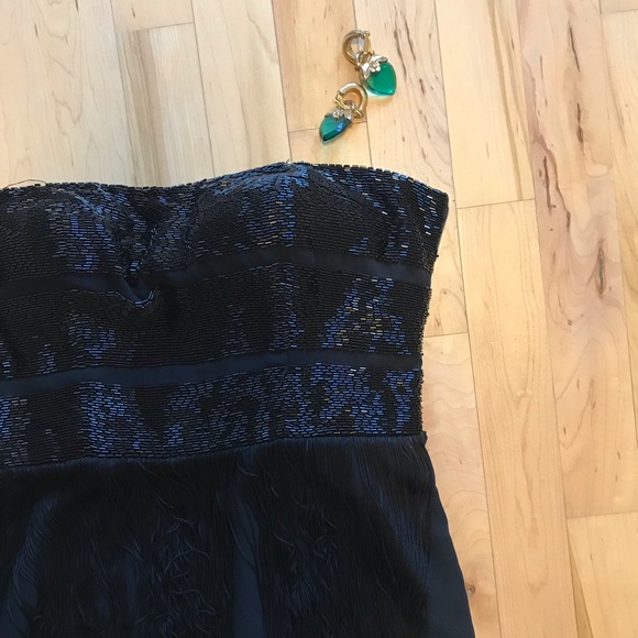 Basix Black Label Black Beaded Dress with Fringe đź–¤ - Picture 3 of 7